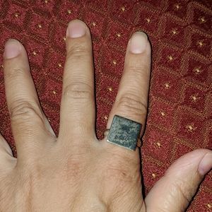 Solid Sterling Silver Square Ring Sz 9
